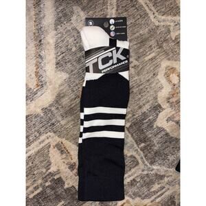 TCK Performance ProDRI Athletic Socks Small Black/White Stripes Moisture Wicking